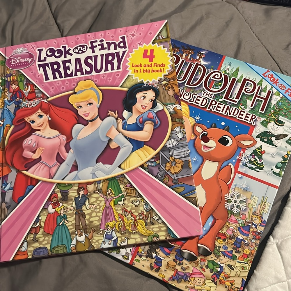 Rudolph & Disney Look and Find Large Hard Cover Book